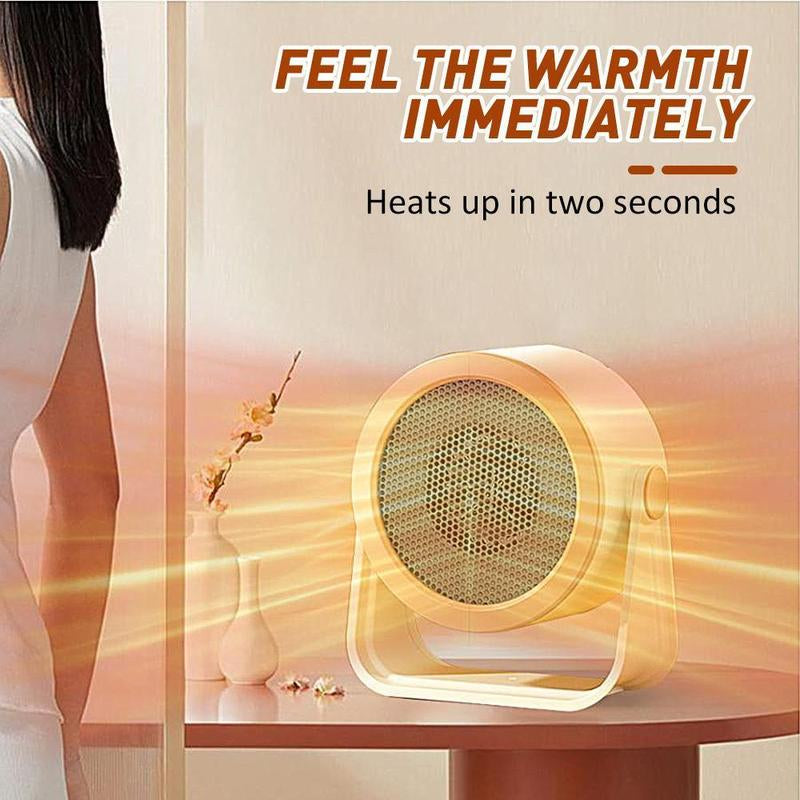 Portable Electric Space Heater Quiet Ceramic Heating Fan for Room Office, Electric Space Heater, Tabletop Heater with Overheat & Tip-Over Protection