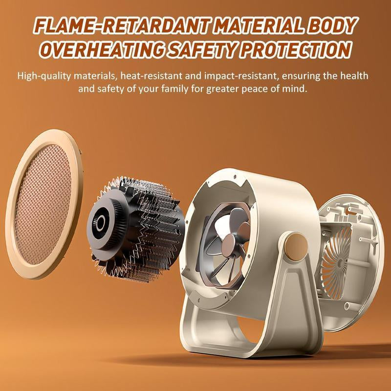 Portable Electric Space Heater Quiet Ceramic Heating Fan for Room Office, Electric Space Heater, Tabletop Heater with Overheat & Tip-Over Protection